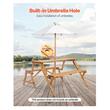 Masa picnic 2 in 1, transformabila in banca, Lemn brad, 1410 x 470 x 170 mm