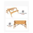 Masa picnic 2 in 1, transformabila in banca, Lemn brad, 1410 x 470 x 170 mm