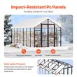 Sera de gradina structura Aluminiu, placi policarbonat 236 x 402.5 x 207 cm, protectie UV si rezistenta la impact, 2 x ferestre, 2 x usi