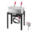 Friteuza multifunctionala cu arzator pe gaz, 2 x Cosuri, Capacitate 13.27 l, dimensiune 420x530x740 mm, Termometru