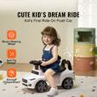 Masinuta Ride-on, Sistem Anti-rasturnare, Muzica pe volan, 1-3 Ani, 66 x 29 x 36 cm, Spatiu depozitare, max 22 kg, Alb