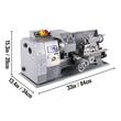 Mini strung pentru metal Vevor 1100 W, Distanta dintre centre 400 mm, 0-2250 rpm