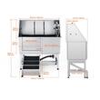 Cada pentru animale de companie All-in-One, Inox, Accesorii complete dus, baterie, Rampa, max 200 kg, 1500x1500x700 mm, deschidere usa pe stanga