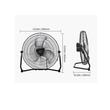 Ventilator de podea, diametru 508 mm, 72 W, grilaj metalic, 3 trepte, 220 V, 65 dB, Negru
