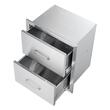 Sertare pentru bucatarie in aer liber, Otel inoxidabil, 451x514x310 mm, 2 niveluri, Incastrabile