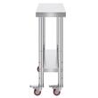 Masa de lucru Inox, pentru preparare alimente, 762x305x864 mm, 1 x rafturi, 4 x roti