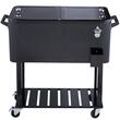 Cutie frigorifica pentru terasa, 80 l, 930 x 460 x 890 mm, Negru, 4 x roti