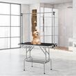 Masa toaletaj pentru animale cu talie mica/medie, Max 150 kg, 1137.9 x 609.6 mm, Otel Inoxidabil, Pliabila, Brat cu 2 x lesa