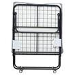 Pat pliabil pentru oaspeti, 1 persoana, saltea inclusa, 4 x roti, Cadru Otel, max 136 kg, 790 x 1900 x 396 mm