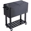 Cutie frigorifica pentru terasa, 80 l, 930 x 460 x 890 mm, Negru, 4 x roti