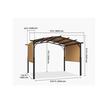 Pavilion retractabil, 2.96 x 3.95 x 2.3 m, impermeabilizare superioara, protectie solara UV50+, Otel/Poliester, Bej