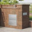 Sertare pentru bucatarie in aer liber, Otel inoxidabil, 451x514x310 mm, 2 niveluri, Incastrabile