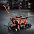 Cric hidraulic si pneumatic, Capacitate 680 kg, Inaltime ridicare 119-381 mm, 4 roti, 8-20 Bar