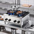 Aragaz profesional, 4 Arzatoare, Inox si Fonta, 28 kW BTU, dimensiune 610 x 775 x 335 mm