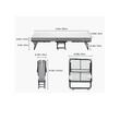 Pat pliabil pentru oaspeti, 1 persoana, saltea inclusa, 4 x roti, Cadru Otel, max 136 kg, 790 x 1900 x 396 mm