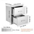 Sertare pentru bucatarie in aer liber, Otel inoxidabil, 451x514x310 mm, 2 niveluri, Incastrabile