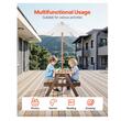 Masa picnic cu 2 banci si umbrela, Exterior, Lemn brad, Maro, 890 x 800 x 510 mm, pentru copii