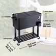 Cutie frigorifica pentru terasa, 80 l, 930 x 460 x 890 mm, Negru, 4 x roti