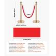 Set 8 stalpi delimitare, 6 x Franghie rosie 1.5 m, Inox, Auriu/Rosu, Inaltime 95 cm, Covor rosu