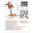 Masina de carotat umed/uscat cu suport cu roti, Diametru gaurire 20-202 mm, 1500 W, 2300 rpm, 4 x carote 25, 50, 76, 102 mm