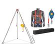 Trepied de salvare si lucru, pentru protectia muncii in canalizari si reabilitari, Capacitate vertical 180 kg, Lungime 30 m, Ham si troliu