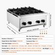 Aragaz profesional, 4 Arzatoare, Inox si Fonta, 28 kW BTU, dimensiune 610 x 775 x 335 mm