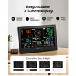 Statie meteo cu panou solar, 7in1, Wireless, Ecran HD 7.5 inch, Temperatura / Umiditate / Precipitatii /Viteza vantului/Directie vantului/UV/Lumina soarelui