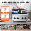Aragaz profesional, 4 Arzatoare, Inox si Fonta, 28 kW BTU, dimensiune 610 x 775 x 335 mm