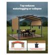 Pavilion retractabil, 2.96 x 3.95 x 2.3 m, impermeabilizare superioara, protectie solara UV50+, Otel/Poliester, Bej