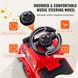 Masina pompieri Ride-on, Sistem Anti-rasturnare, Muzica pe volan, 1-3 Ani, 52.5 x 22.5 x 37 cm, Spatiu depozitare, max 22 kg, Rosu