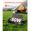 Panou solar camping, Pliabil, monocristalin, 60 W, IP65, Incarcator multi-dispozitiv, 898 x 620 x 21 mm