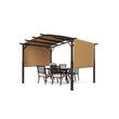 Pavilion retractabil, 2.96 x 3.95 x 2.3 m, impermeabilizare superioara, protectie solara UV50+, Otel/Poliester, Bej