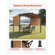 Pavilion retractabil, 2.96 x 3.95 x 2.3 m, impermeabilizare superioara, protectie solara UV50+, Otel/Poliester, Bej