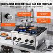 Aragaz profesional, 4 Arzatoare, Inox si Fonta, 28 kW BTU, dimensiune 610 x 775 x 335 mm