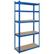 Raft metalic galvanizat, Modular, 5 polite MDF, 150 kg/polita, 180 x 90 x 40 cm, Albastru