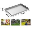 Plita inox pentru gratar pe carbuni, gaz sau electric, Plancha Inox, 81 x 43 x 6 cm, cu manere