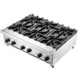 Aragaz profesional, 6 Arzatoare, Inox si Fonta, 42 kW BTU, dimensiune 915 x 775 x 335 mm