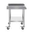 Masa de lucru Inox, pentru preparare alimente, 610 x 610 x 762 mm, 4 x roti
