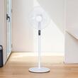 Ventilator cu picior 50 W, 3 x viteze, Oscilatie, Inaltime 70-130 cm, Alb, Telecomanda, afisaj led