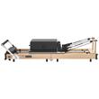 Aparat pilates, cadru lemn masiv, 2.4 m, max 180 kg, Sistem rezistenta 6 x arcuri, Pliabil, Role cu rulmenti dubli, sine inox