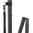 Baston pliabil aluminiu, 8 niveluri de inaltime 735 pana la 915 mm, anti-alunecare, Negru, Fractionabil in 3 parti