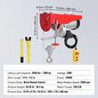 Electropalan 1800 W, Telecomanda cu fir, Inaltime max de ridicare 6/12 m, viteza 8.4 m/min, capacitate 600 / 1200 kg
