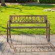 Banca cu cadru Otel carbon, spatar plastic cu model floral, Bronz antic, Lungime 127 cm, max 227 kg, 2-3 persoane