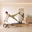 Aparat pilates, cadru lemn masiv, 2.4 m, max 180 kg, Sistem rezistenta 6 x arcuri, Pliabil, Role cu rulmenti dubli, sine inox