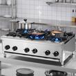 Aragaz profesional, 6 Arzatoare, Inox si Fonta, 42 kW BTU, dimensiune 915 x 775 x 335 mm