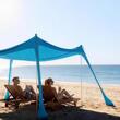 Pavilion de plaja, portabil, 300x300 cm, Albastru, Densitate 180 g/m², protectie UPF 50+, Cadru aluminiu, Inaltime 200 cm