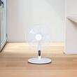Ventilator cu picior 50 W, 3 x viteze, Oscilatie, Inaltime 70-130 cm, Alb, Telecomanda, afisaj led