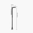 Baston pliabil aluminiu, 8 niveluri de inaltime 735 pana la 915 mm, anti-alunecare, Negru, Fractionabil in 3 parti