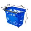 Set 6 cosuri de cumparaturi, Vivatechnix, capacitate 34 kg, Albastru, 4 roti pivotante, 46.5 x 28 x 33 cm