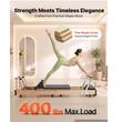 Aparat pilates, cadru lemn masiv, 2.4 m, max 180 kg, Sistem rezistenta 6 x arcuri, Pliabil, Role cu rulmenti dubli, sine inox